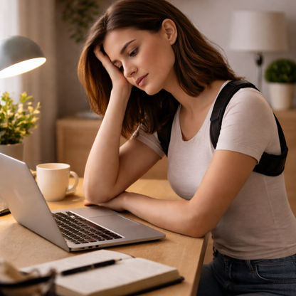 Wearable support for daily upright comfort.